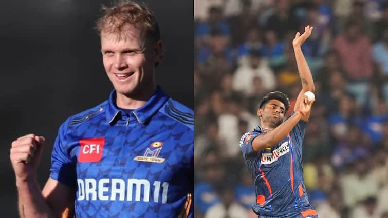 Corbin bosch debut for mumbai indians mayank yadav returns in lucknow super giants see playing eleven ipl 2025 mi vs lsg