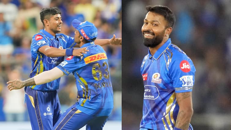 ipl 2025 hardik pandya forget ashwani kumar name in the toss after record breaking spell in debut mi captain called him outstanding