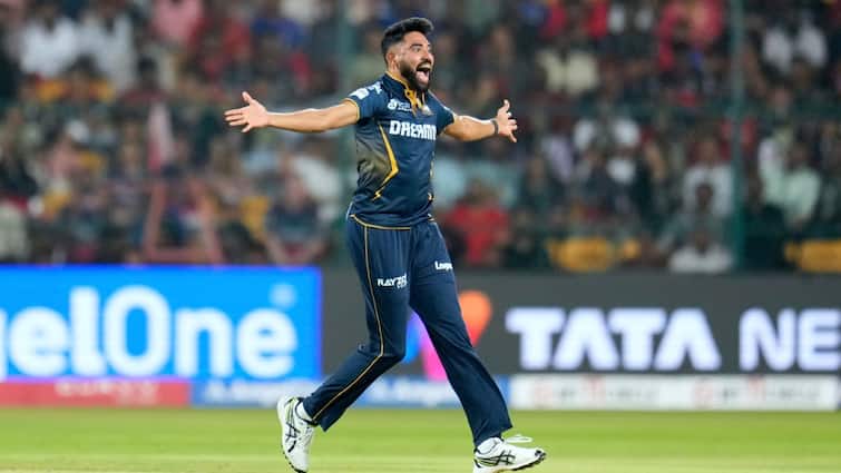 dsp mohammed siraj total wickets in ipl 2025 clean bowled four out of last 5 wickets rcb vs gt ipl 2025