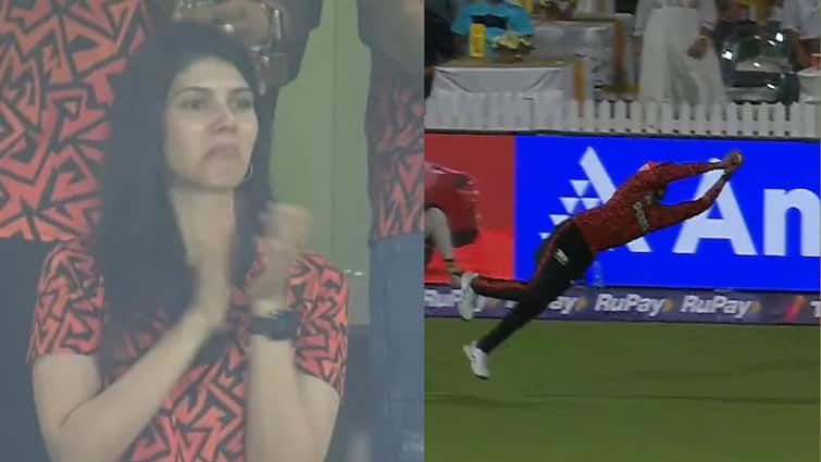 kavya maran impressed kamindu mendis grabs catch of the tournament during csk vs srh match ipl 2025